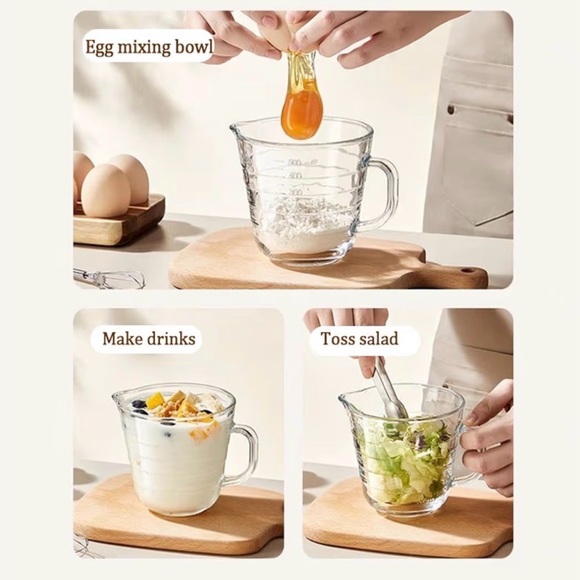 Glass Measuring Cup with Cream Lid - Picture 6 of 6